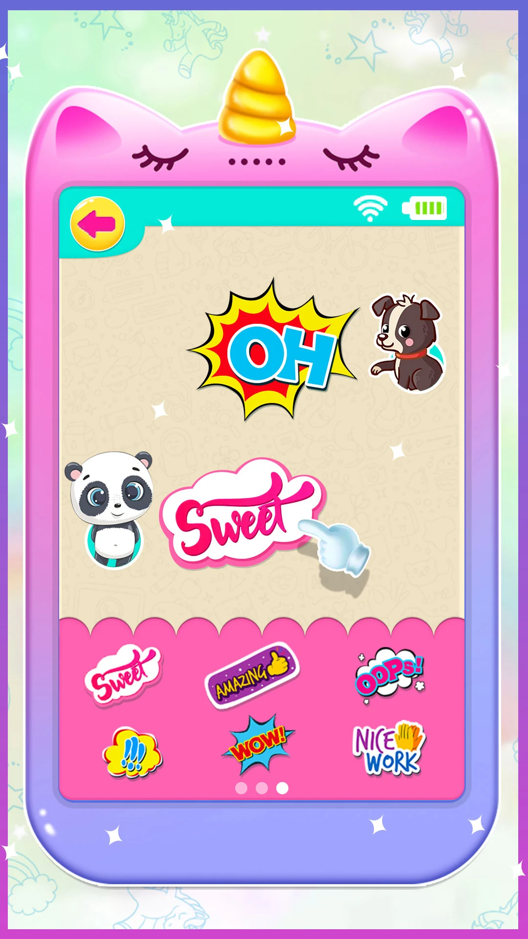 Baby unicorn toy phone game screenshot